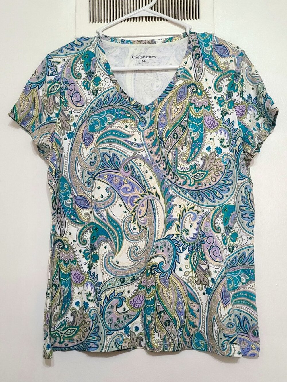 Colorful Paisley Cotton Short Sleeve
